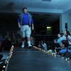 Senior Reed Harbor struts down the runway.