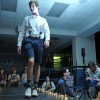 Junior Cooper Johnson sported suspenders to draw in the bidders.