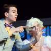Sophomore Austin Dalgleish shows junior Bridgette Beasley his plans for the wedding