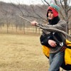 Sophomore Will Oakley brings more wood back to his camping spot. Photo by AnneMarie Oakley.