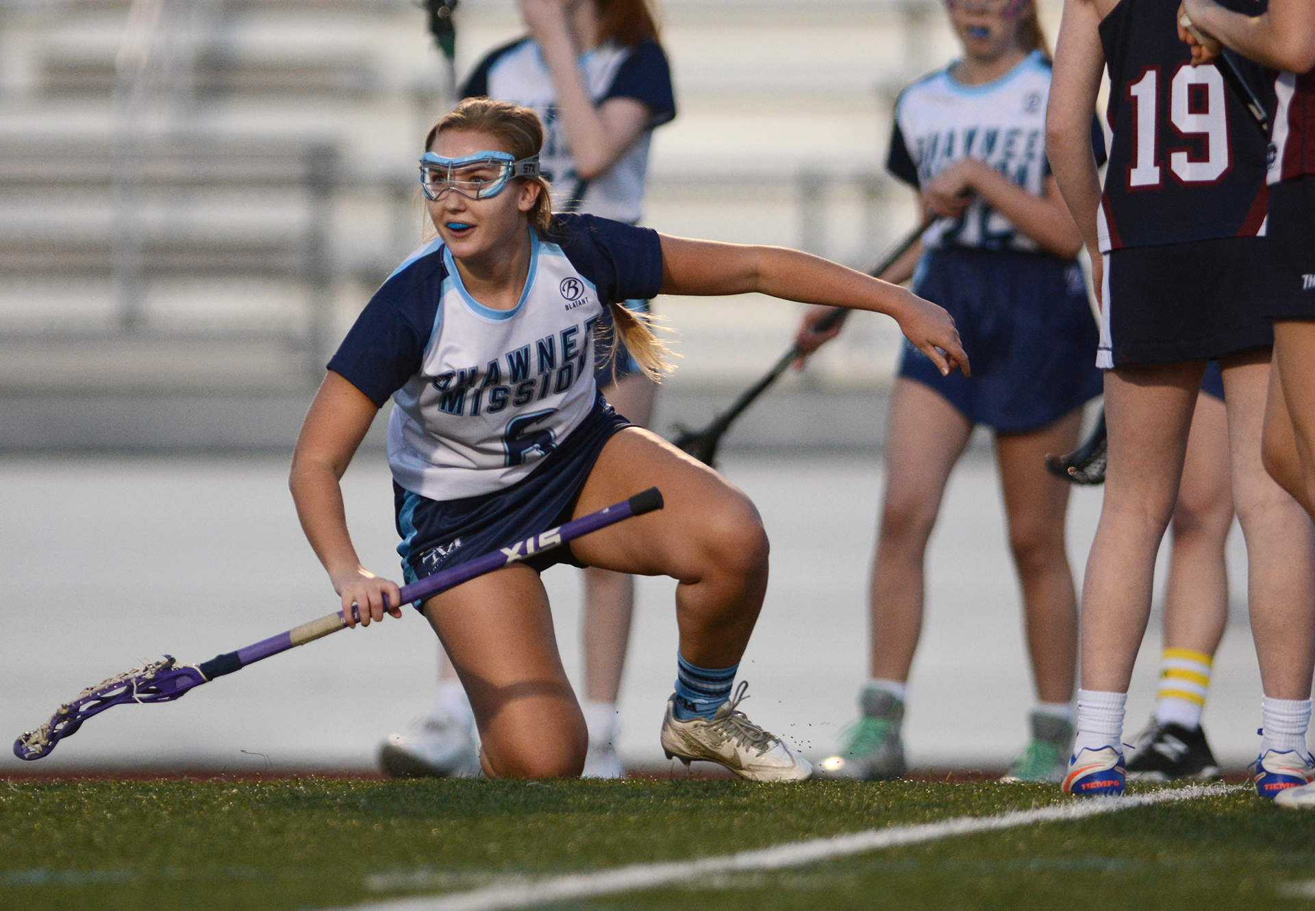 Senior Alyssa Vuilleman stands up after being knocked down by a St ...