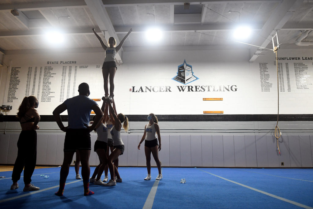 Gallery: Varsity Cheer Practices for Their Upcoming Varsity Football Game Performance.