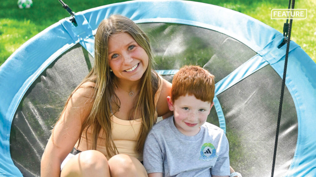 Clocking in to Make Memories: Junior Halle Klocke babysits her neighbor Cooper